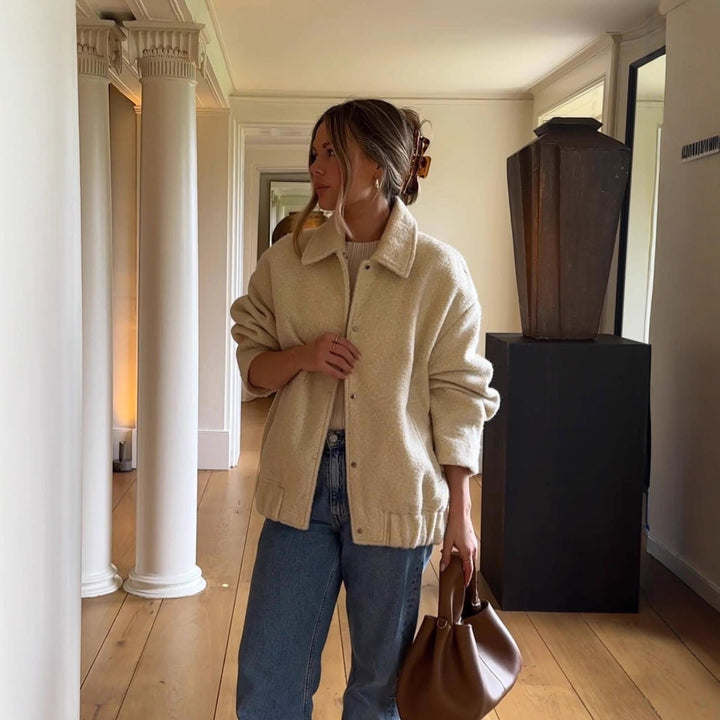 Veste en polaire effet peluche pour femme avec ourlet élastique