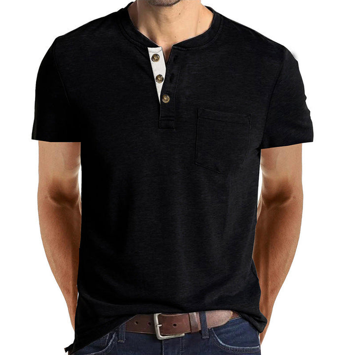 Men's Henley T-Shirt with Chest Pocket