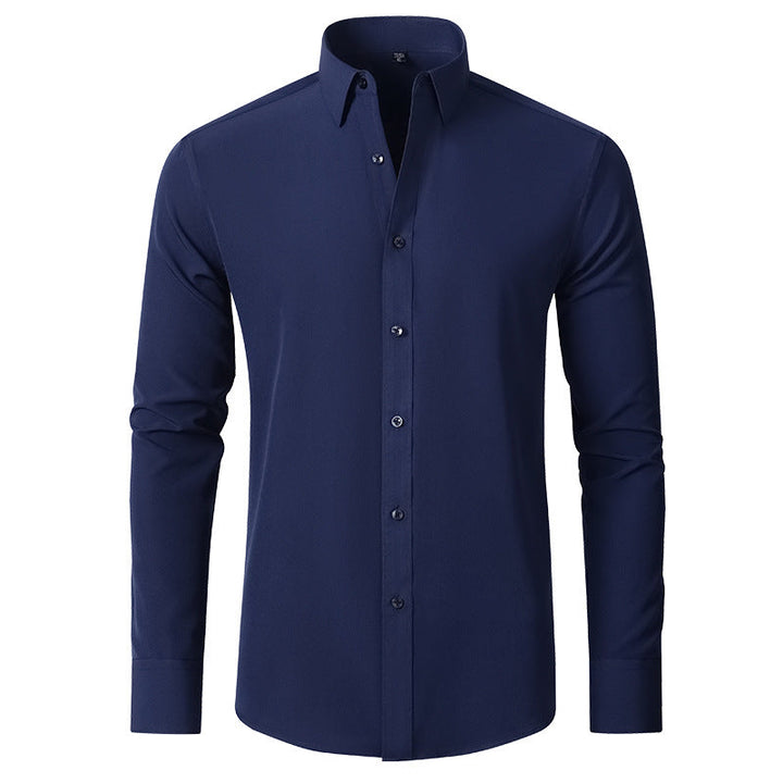 Men's Long-Sleeve Button-Down Shirt with Spread Collar