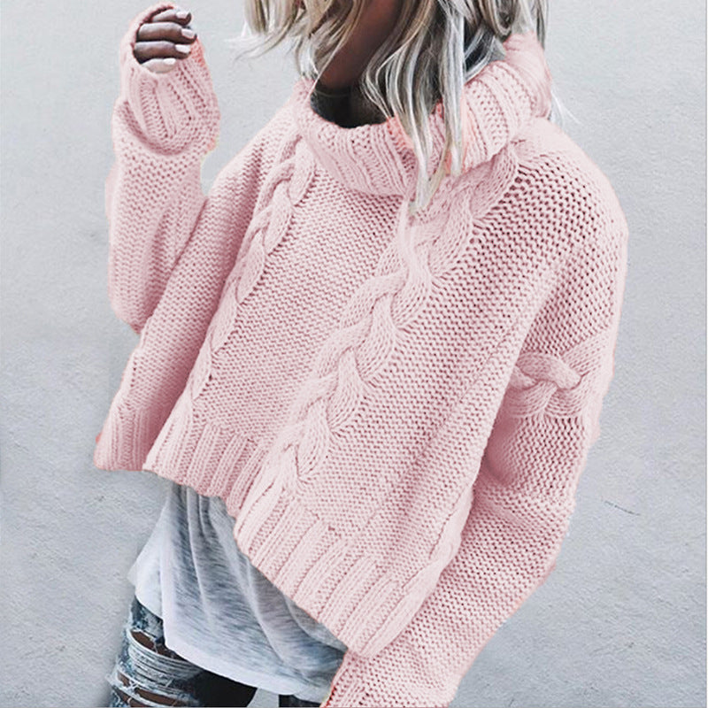 Women's Cable Knit Turtleneck Jumper in Relaxed Fit
