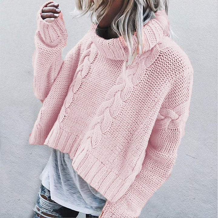 Women's Cable Knit Turtleneck Jumper in Relaxed Fit
