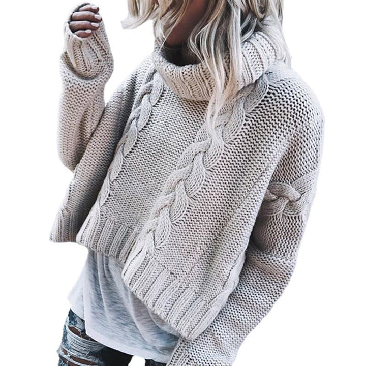 Women's Cable Knit Turtleneck Jumper in Relaxed Fit