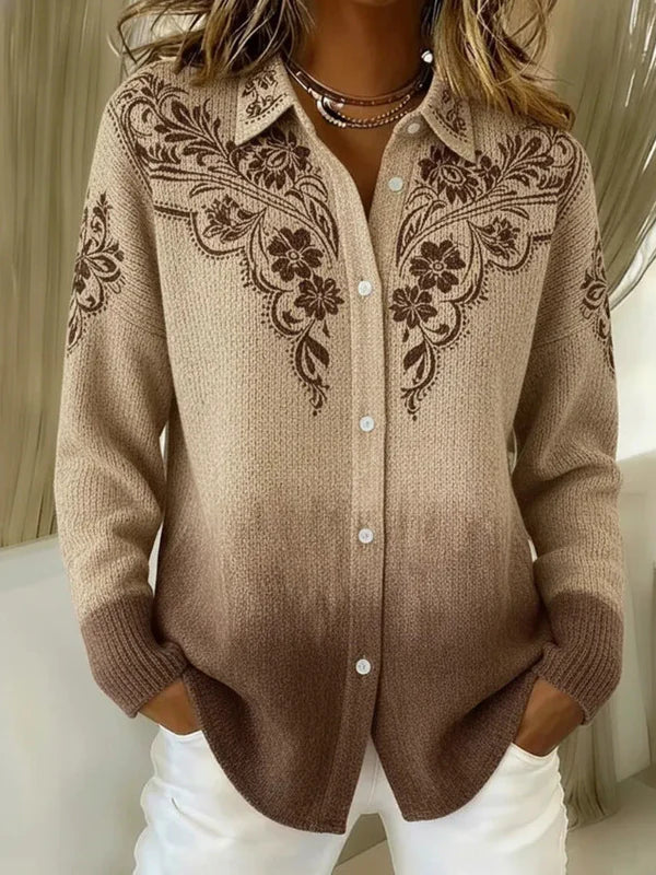 Women's Check Print Button-Front Cardigan