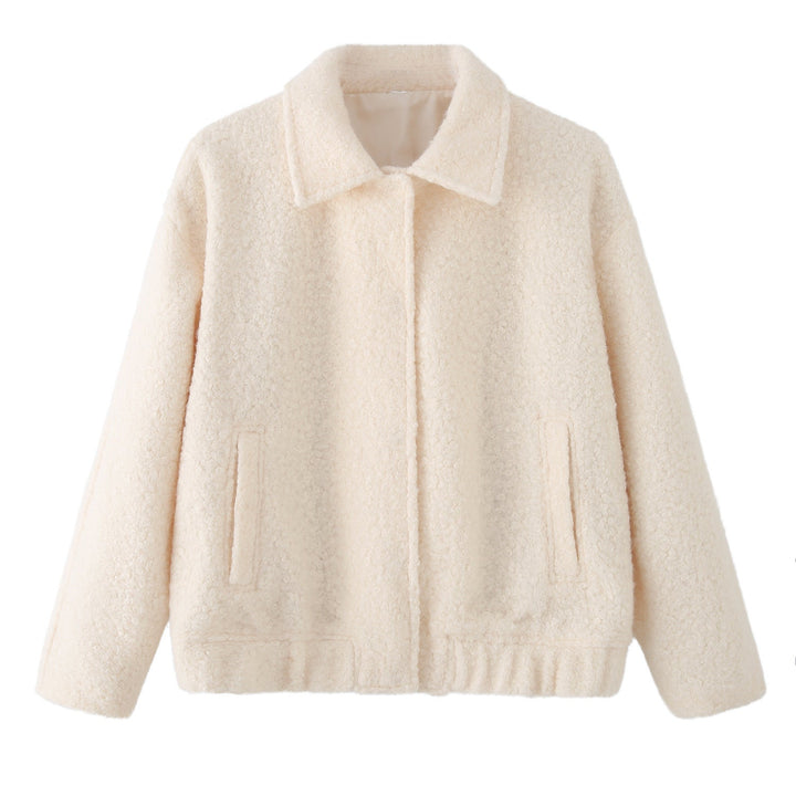 Veste en polaire effet peluche pour femme avec ourlet élastique
