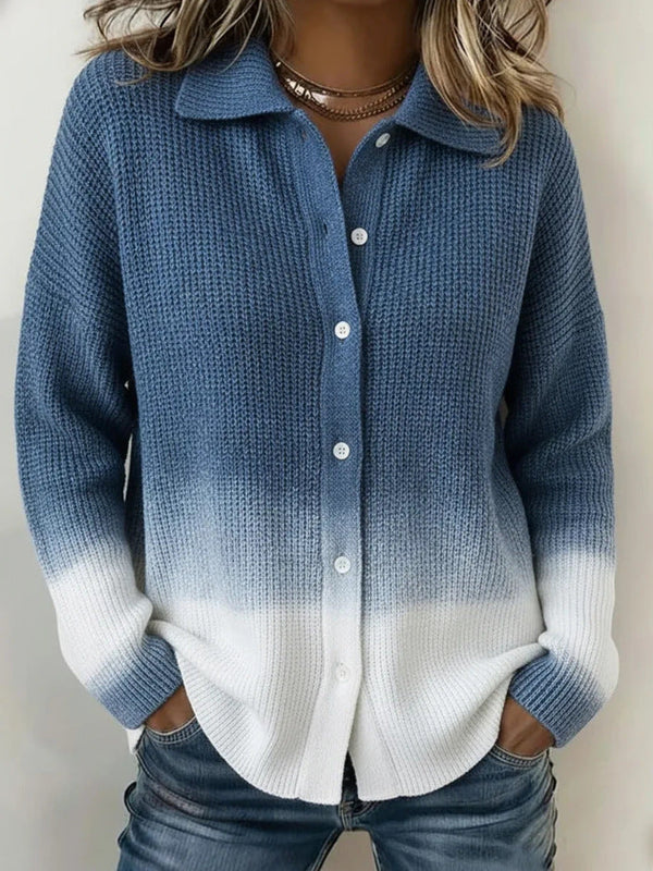 Women's Check Print Button-Front Cardigan