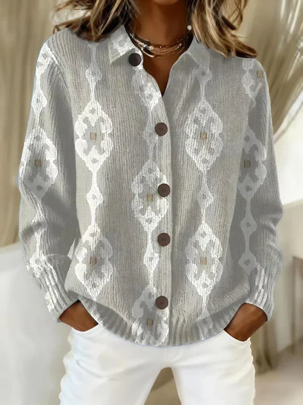 Women's Check Print Button-Front Cardigan