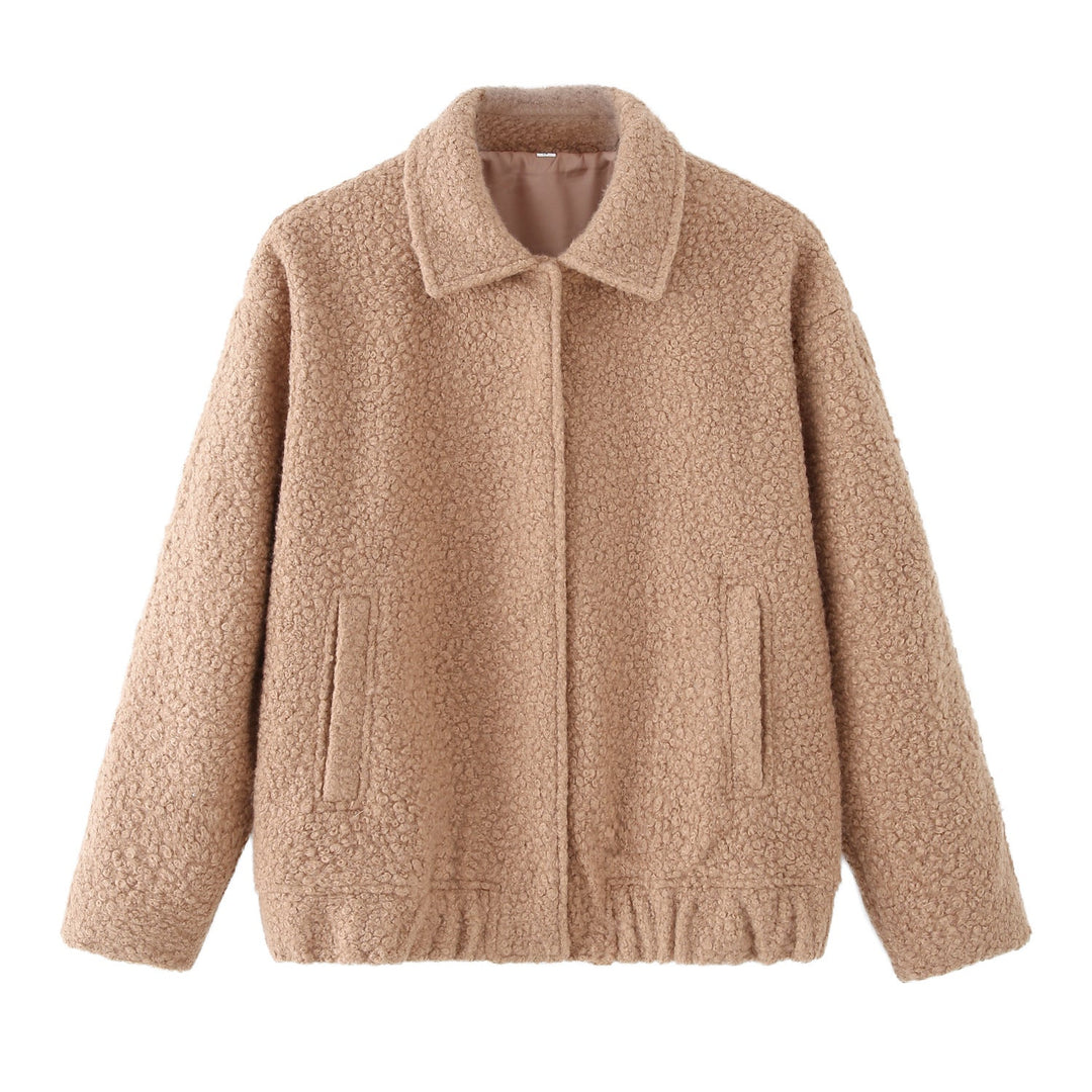 Veste en polaire effet peluche pour femme avec ourlet élastique