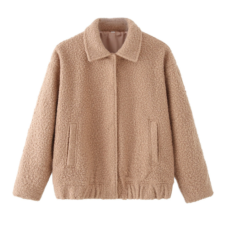 Veste en polaire effet peluche pour femme avec ourlet élastique