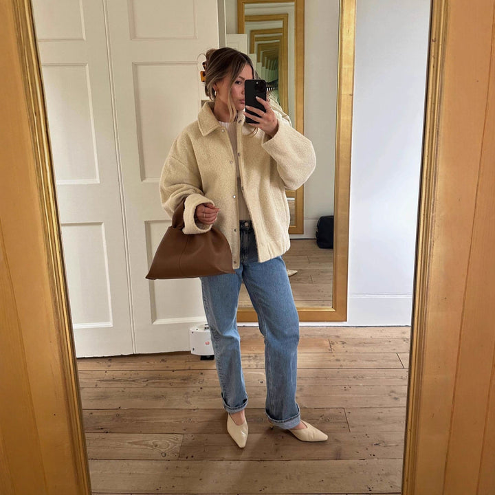 Veste en polaire effet peluche pour femme avec ourlet élastique