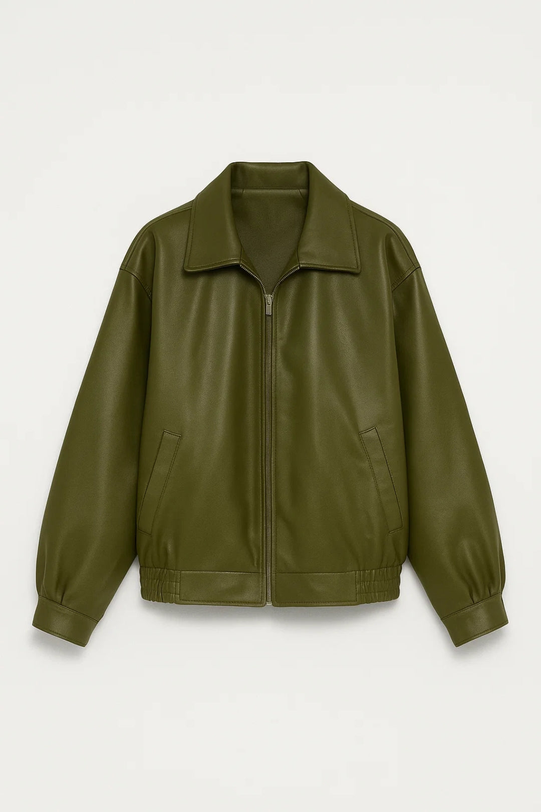 Blouson aviateur oversize en cuir pour femme