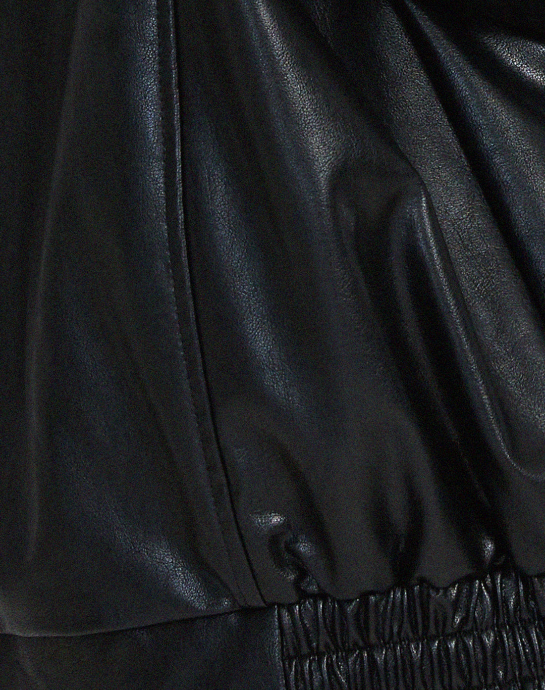 Blouson bomber oversize en cuir pour femme, avec fermeture à glissière sur le devant