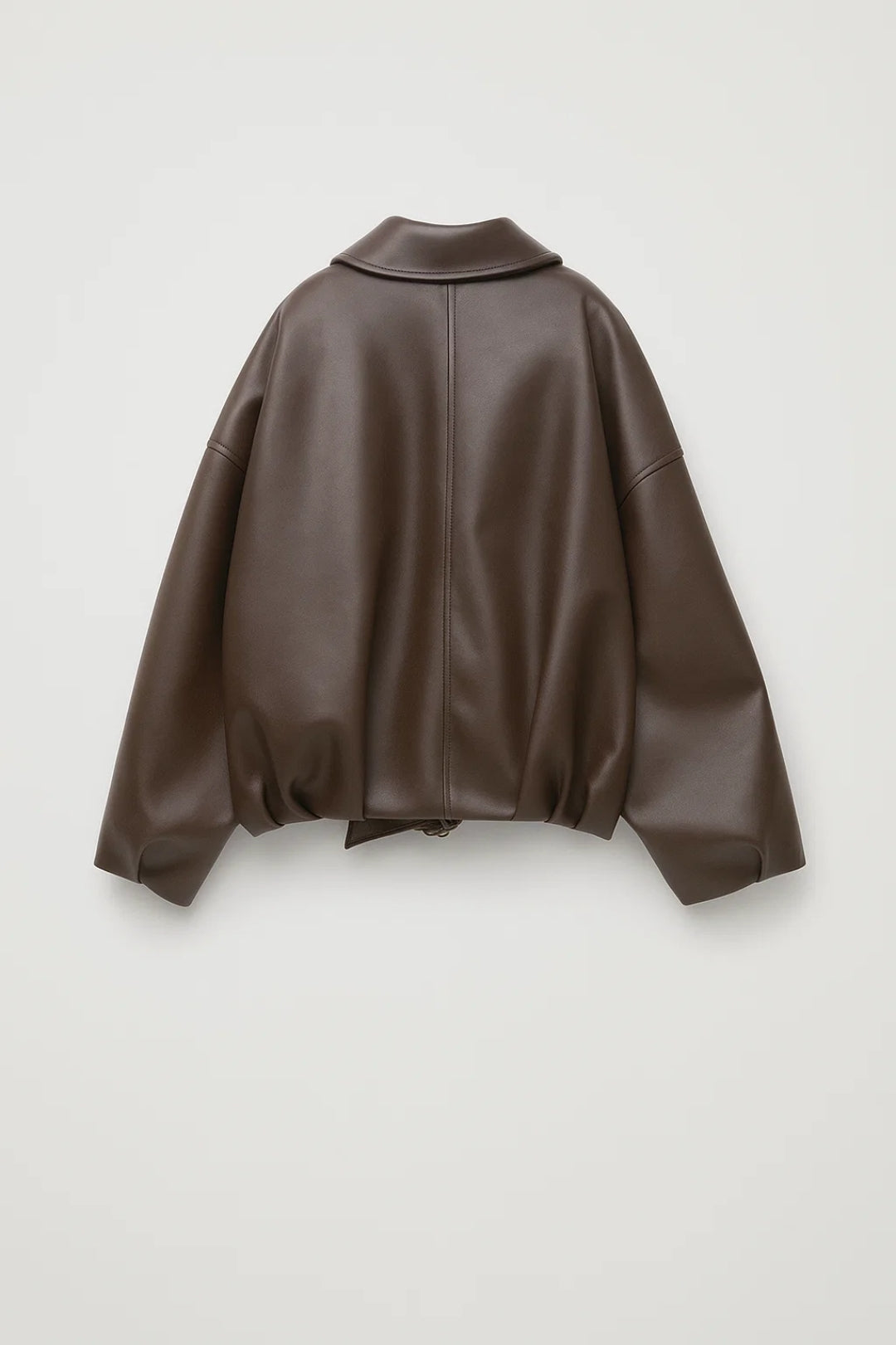 Veste courte en cuir pour femme, avec bas ceinturé