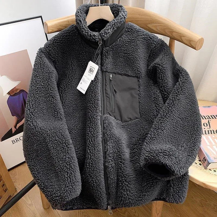 Women's Teddy Fleece Zip-Up Jacket with High Collar