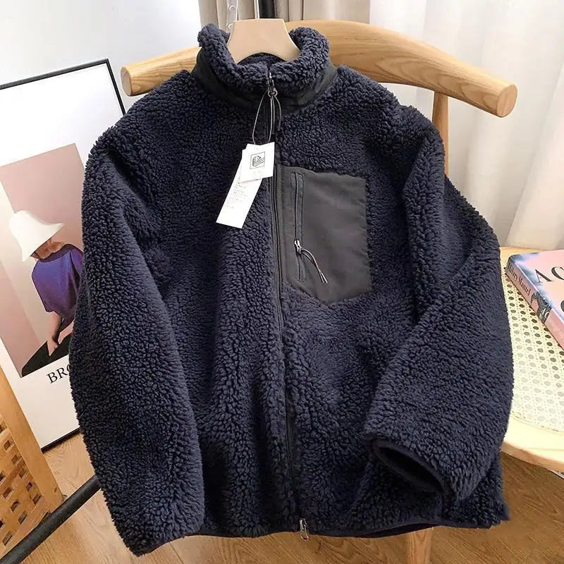 Women's Teddy Fleece Zip-Up Jacket with High Collar