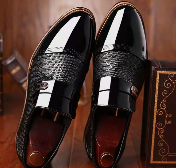 Men's Monk Strap Dress Shoes with Textured Panel