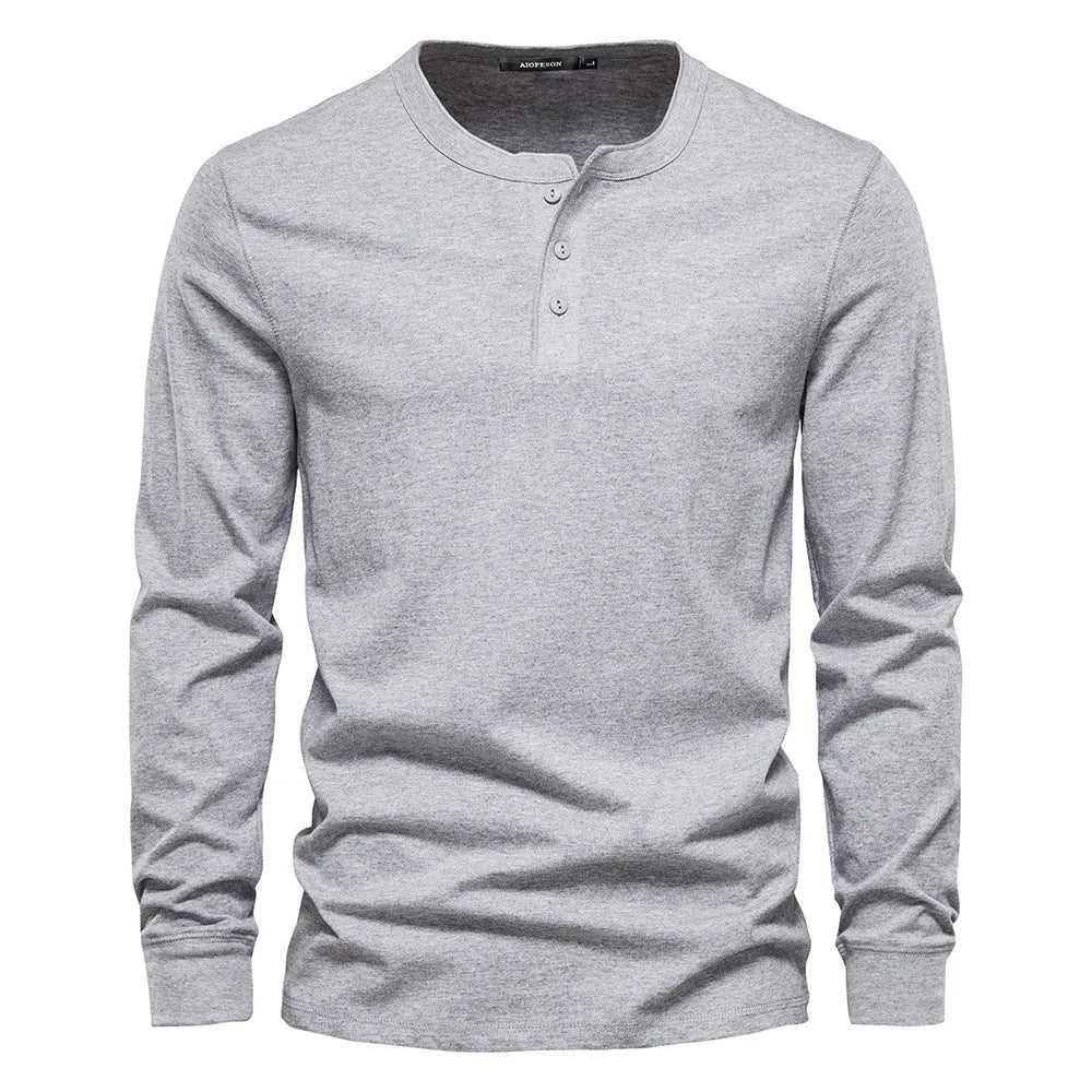 Men's Henley Shirt with Button Placket