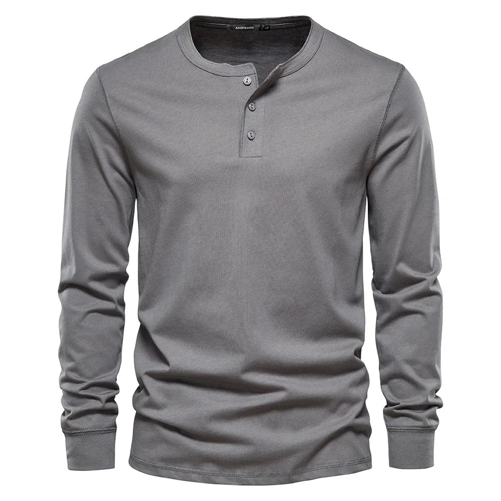 Men's Henley Shirt with Button Placket