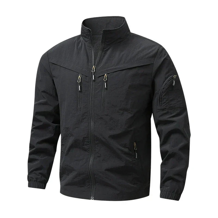 Men's Lightweight Waterproof Jacket with Utility Pockets