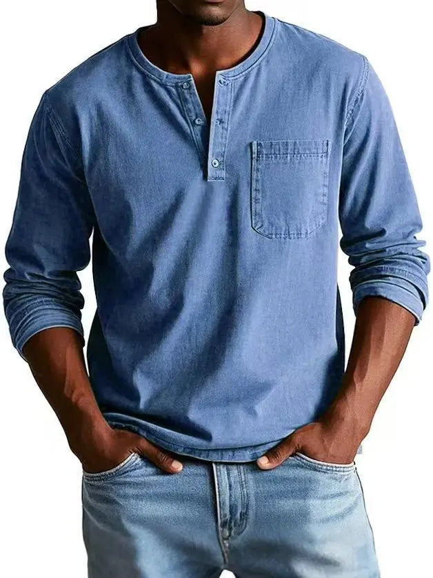 Men's Long Sleeve Henley Shirt