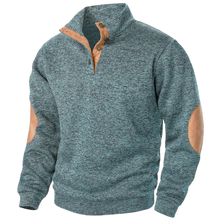 Men's Knitted Jumper with Contrast Elbow Patches