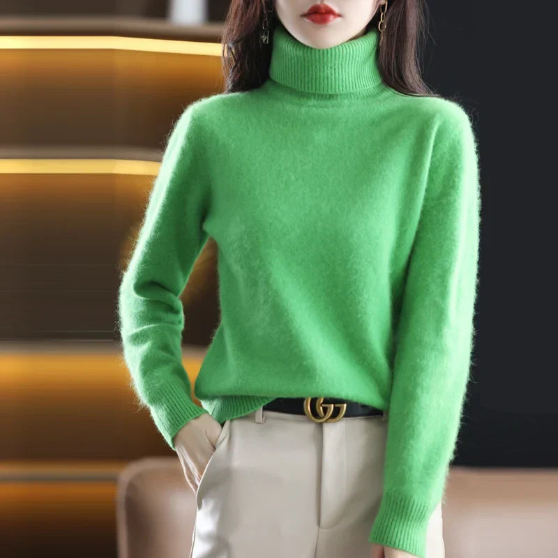 Women's Roll Neck Knit Jumper
