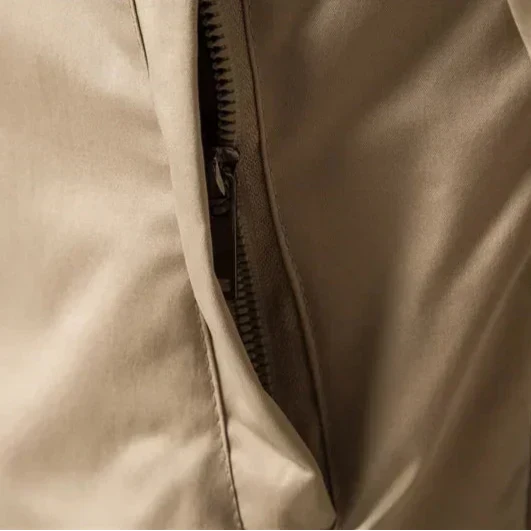 Men's Bomber Jacket with Striped Ribbed Trim