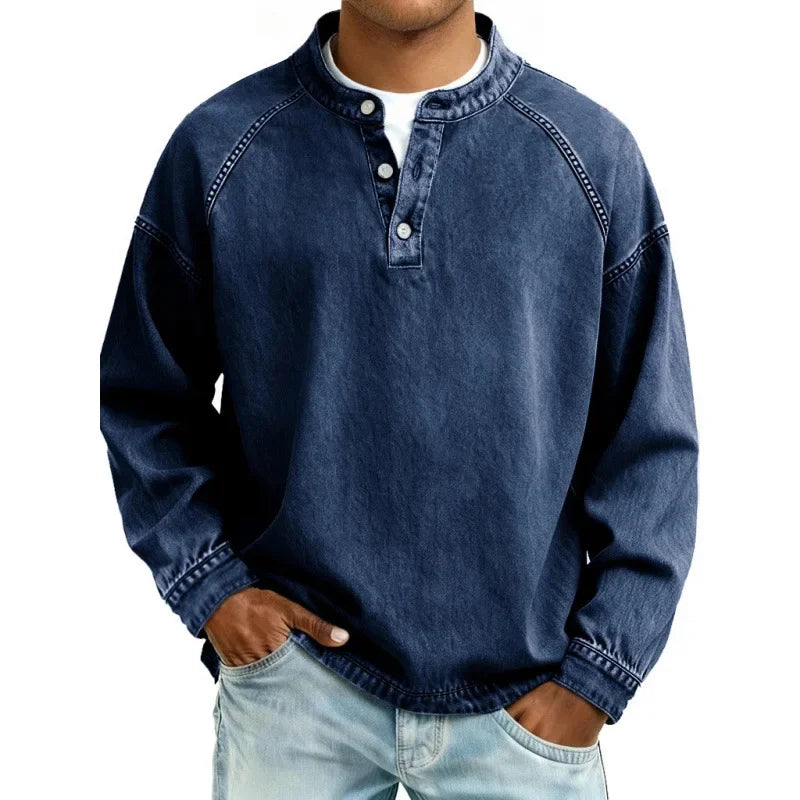 Casual Denim Long Sleeve Shirt