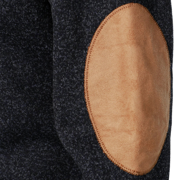 Men's Knitted Jumper with Contrast Elbow Patches