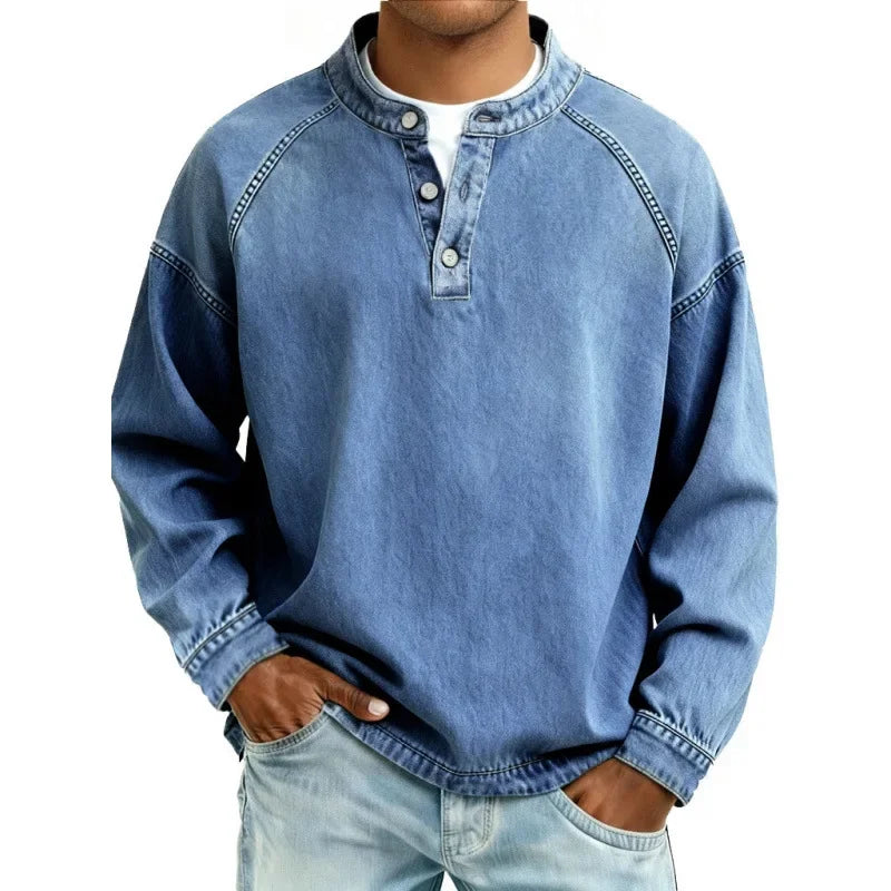 Casual Denim Long Sleeve Shirt
