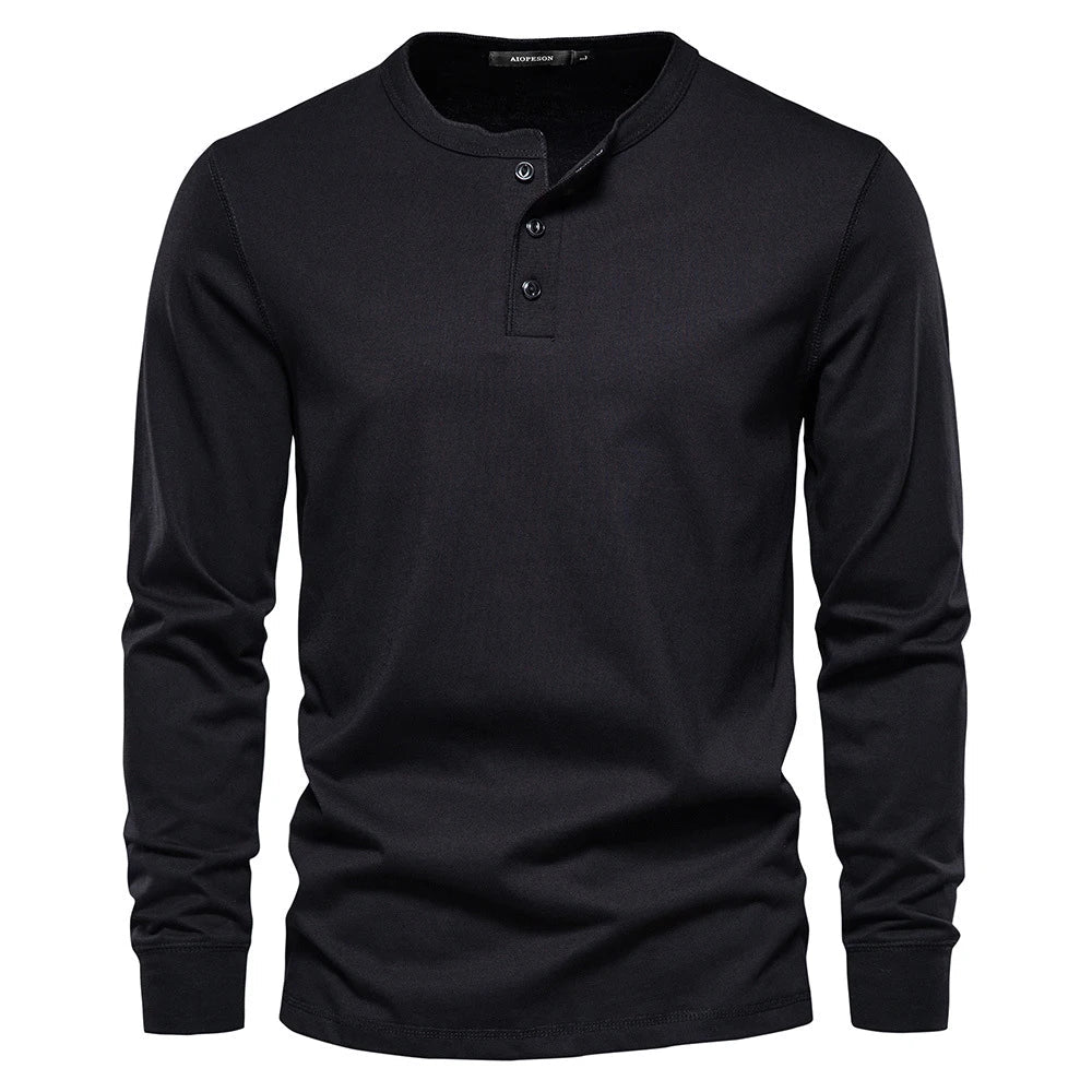 Men's Henley Shirt with Button Placket