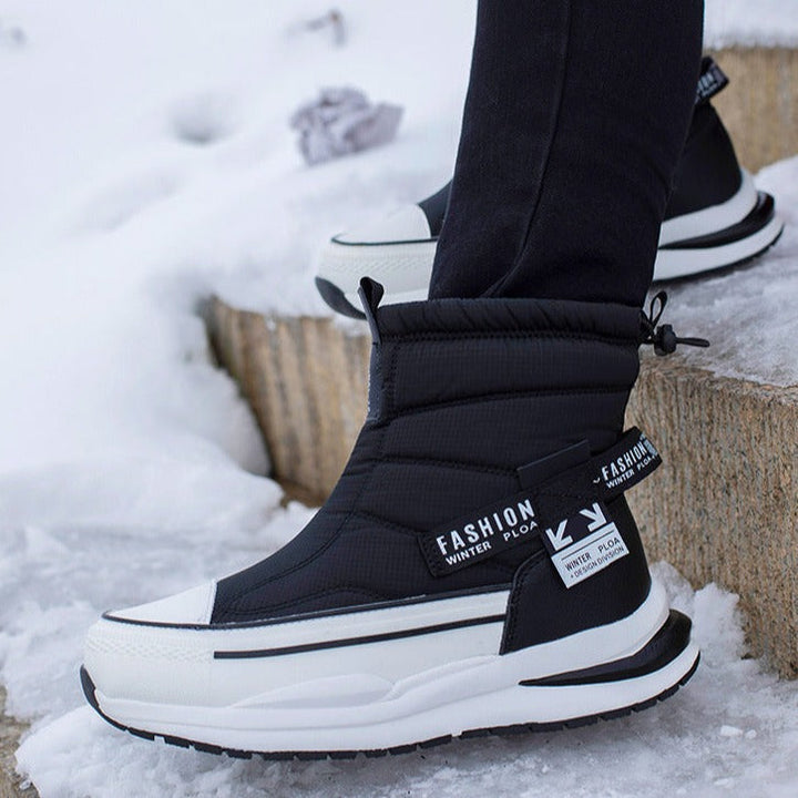 Men's Waterproof Padded Winter Ankle Boots with Side Zip
