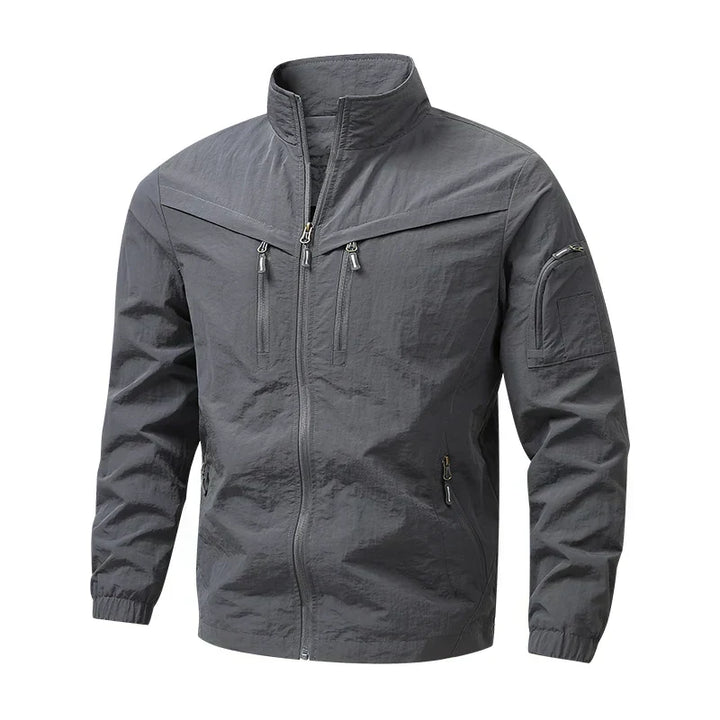 Men's Lightweight Waterproof Jacket with Utility Pockets