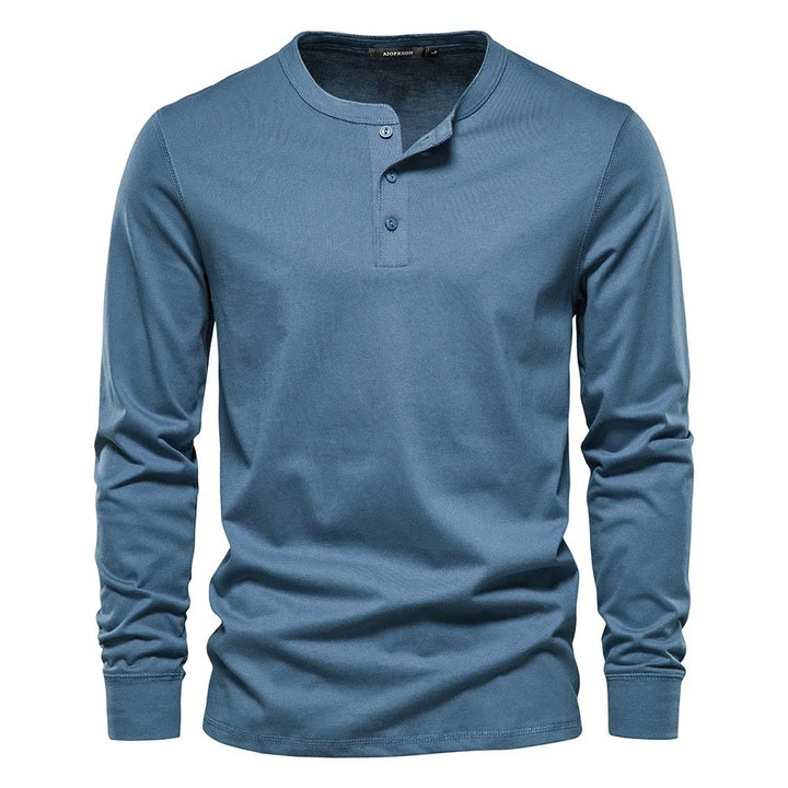 Men's Henley Shirt with Button Placket
