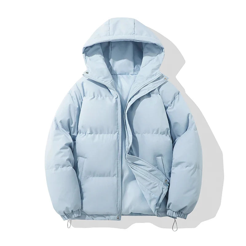 Women's Hooded Puffer Jacket with Zip Front