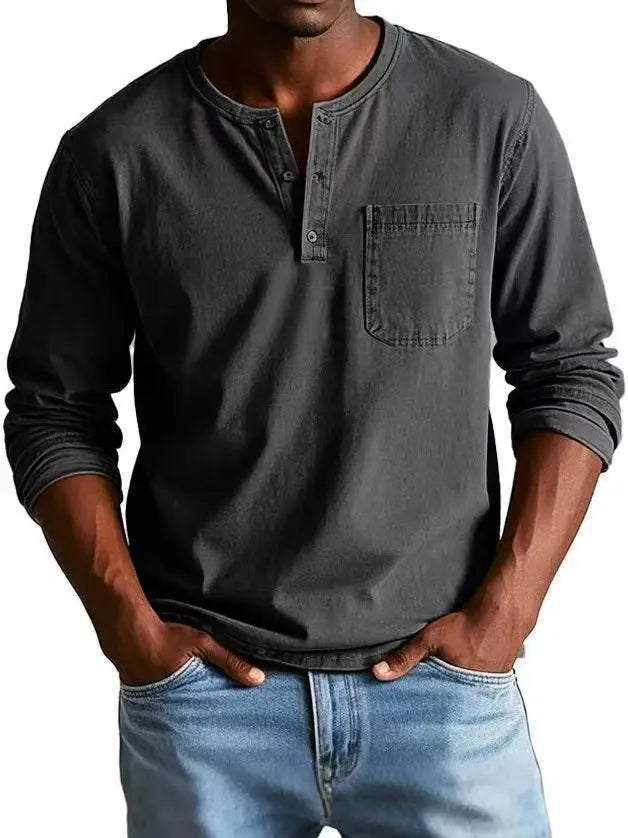 Men's Long Sleeve Henley Shirt