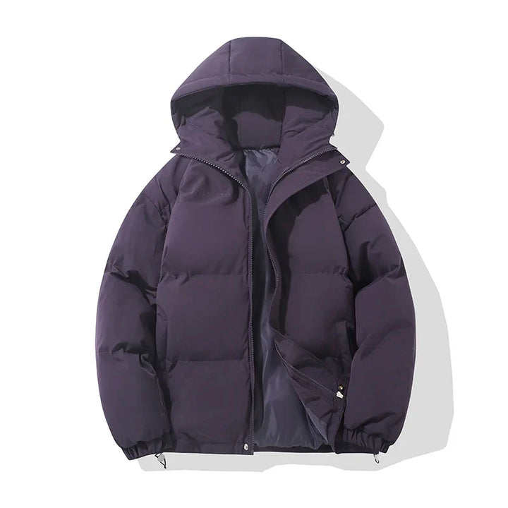Women's Hooded Puffer Jacket with Zip Front