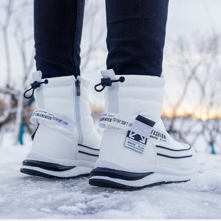 Men's Waterproof Padded Winter Ankle Boots with Side Zip