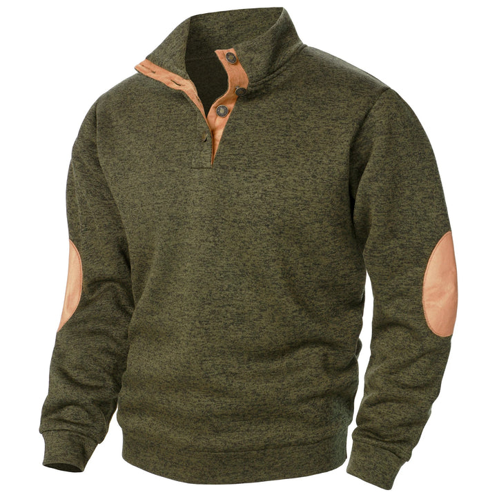 Men's Knitted Jumper with Contrast Elbow Patches