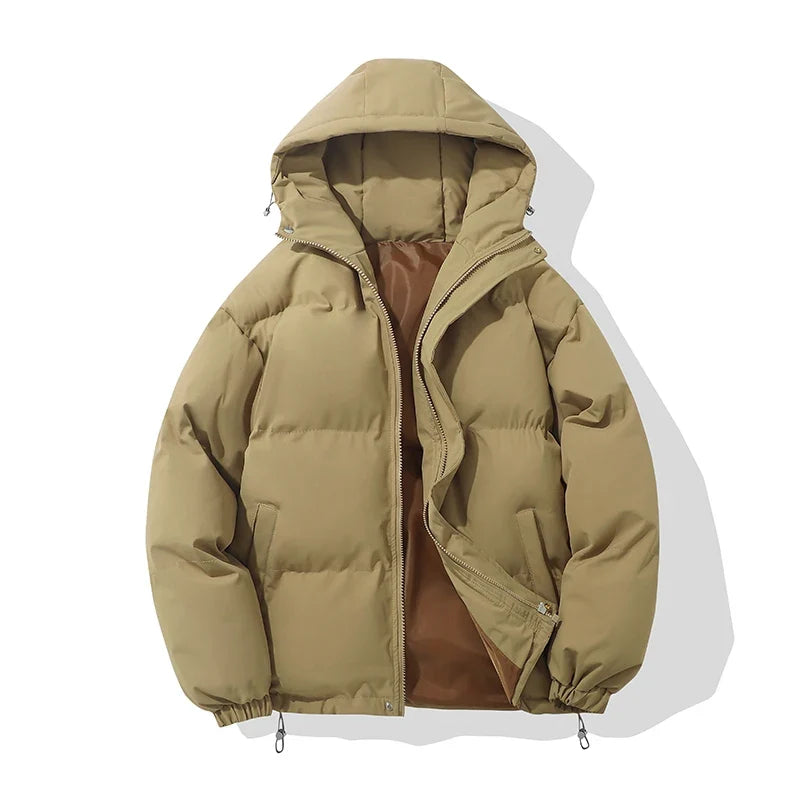 Women's Hooded Puffer Jacket with Zip Front