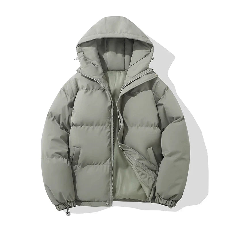 Women's Hooded Puffer Jacket with Zip Front