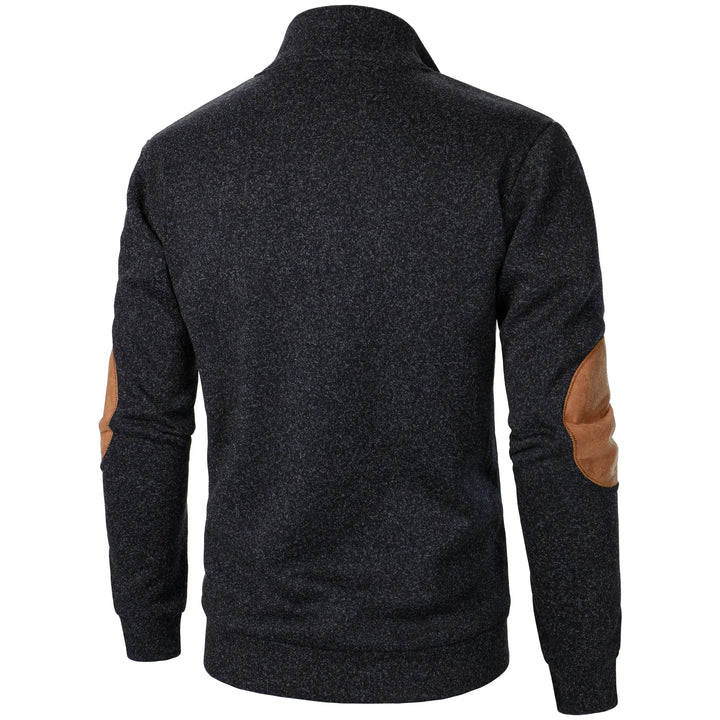 Men's Knitted Jumper with Contrast Elbow Patches