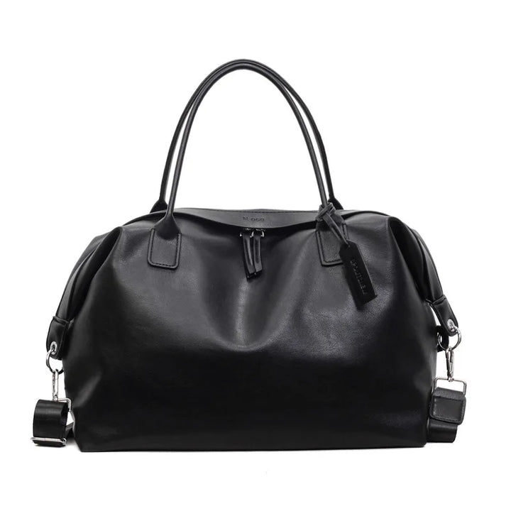 Leather Weekender Duffle Bag with Detachable Strap