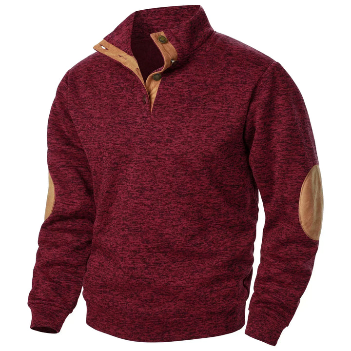 Men's Knitted Jumper with Contrast Elbow Patches