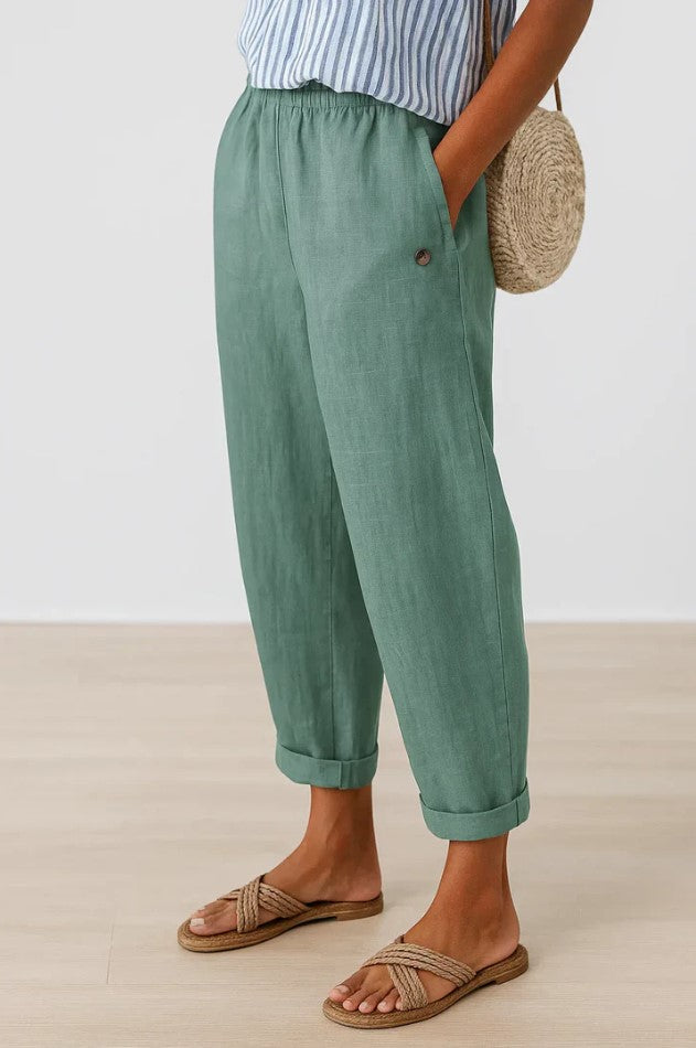 Women's Relaxed Fit Linen Trousers
