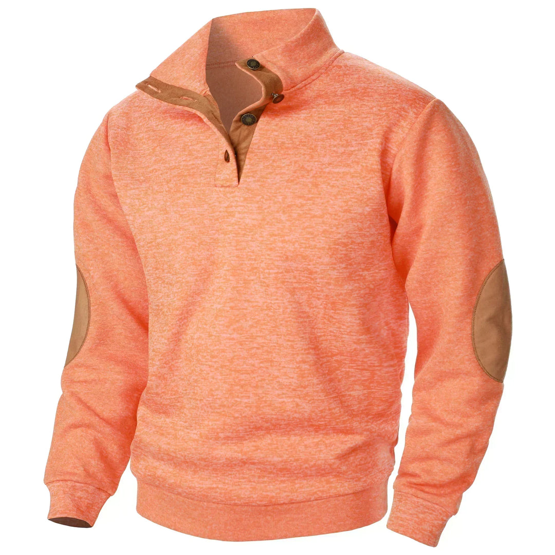 Men's Knitted Jumper with Contrast Elbow Patches