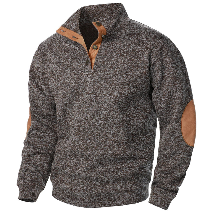 Men's Knitted Jumper with Contrast Elbow Patches