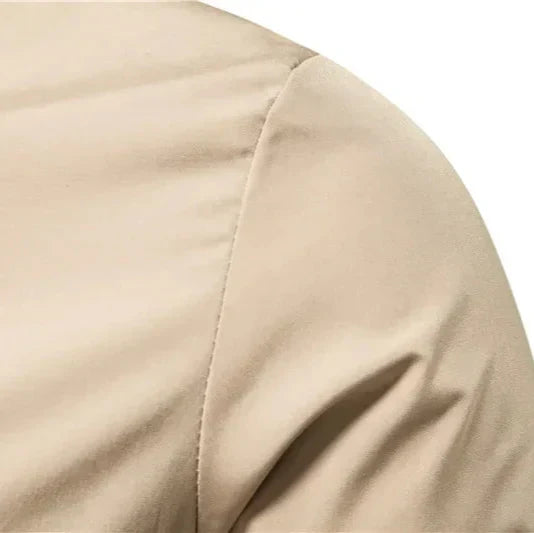 Men's Bomber Jacket with Striped Ribbed Trim