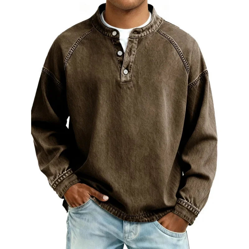Casual Denim Long Sleeve Shirt