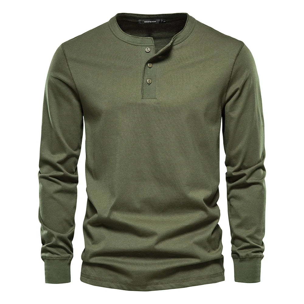 Men's Henley Shirt with Button Placket
