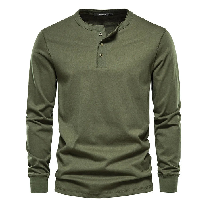 Men's Henley Shirt with Button Placket